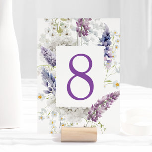 Numeração De Mesa Placa de Número de Tabela Floral Roxo + Lavanda