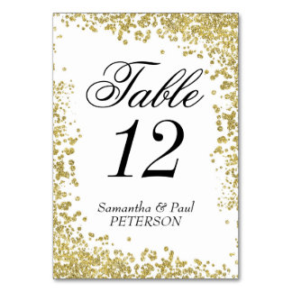 Numeração De Mesa Placa de Número de Tabela Glitter Dourada, 3,5" x