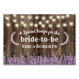 Numeração De Mesa Placa de recebimento   Madeira lavanda Floral Russ