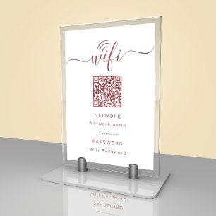 Numeração De Mesa Placa de Senha Wi-Fi Moderna Minimalista