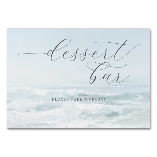 Numeração De Mesa Placa de Sobremesa do Oceano Azul Calmo (Frente)