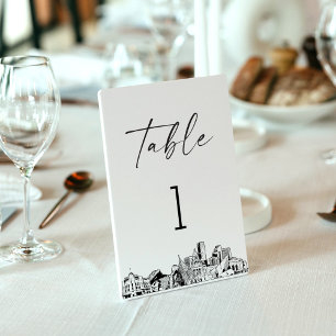 Numeração De Mesa Placa Denver Skyline Table Number 3.5x5