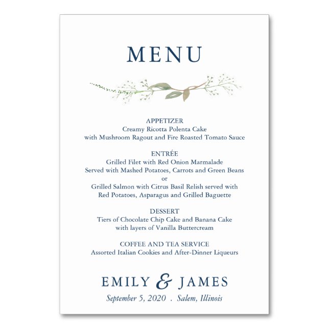 Numeração De Mesa Placa do menu Gypsophila Wreath (Frente)