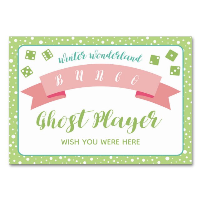 Numeração De Mesa Placa Ghost do Jogo Bunco da Wonderland de inverno (Verso)