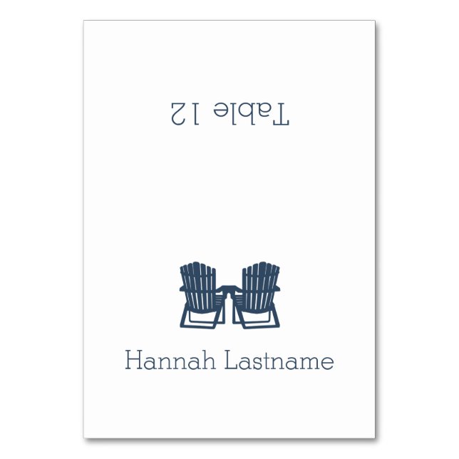 Numeração De Mesa Placa Sentada para Câmaras de Adirondack (Frente)