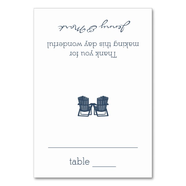 Numeração De Mesa Placa Sentada para Câmaras de Adirondack (Frente)