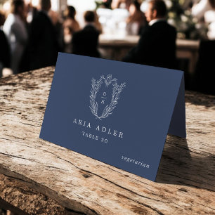 Numeração De Mesa Placas de Casamento de Marinhos Elegante Azul-Escu
