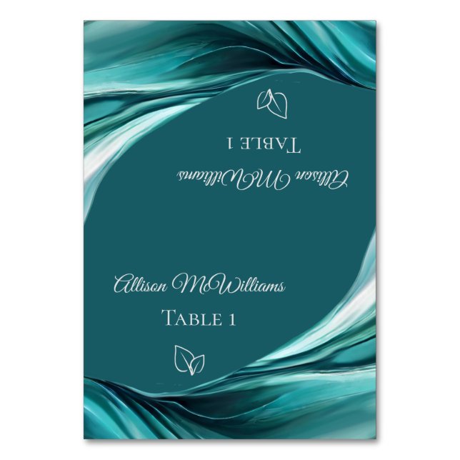 Numeração De Mesa Placas de Casamento-Ícone Vegetariano-Esmeralda Ve (Frente)