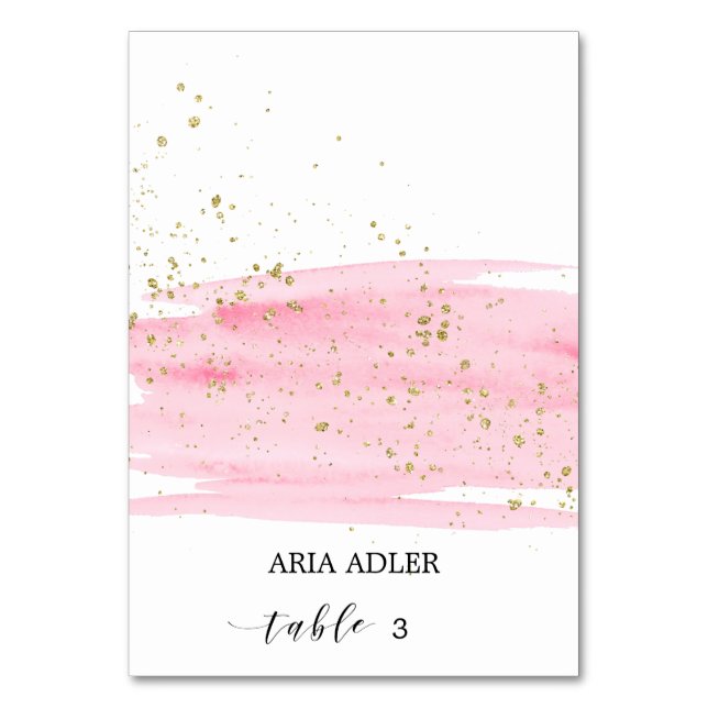 Numeração De Mesa Placas De Escorrega De Água E Dourado Casamento (Frente)