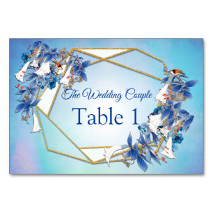 Numeração De Mesa Placas de flor de maruca ilustradas brancas