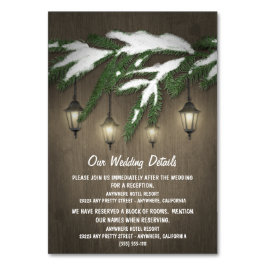 Numeração De Mesa Placas de Invólucro Rustic Evergreen Lantern