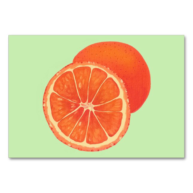 Numeração De Mesa Placas de leitura de laranja laranja de Fruta Adul (Frente)