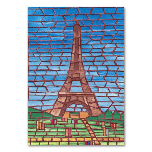 Numeração De Mesa Placas de leitura em torre Mosaico Eiffel para adu (Frente)