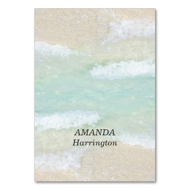 Numeração De Mesa Placas de Lugar Entalentadas de Praia (Frente)