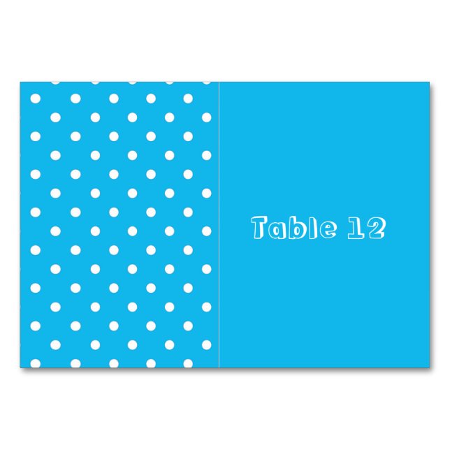 Numeração De Mesa Placas de Mesa de Bolinhas azul de piscina (Frente)