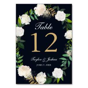 Numeração De Mesa Placas de Mesa de Casamento Dourado com Marinho Bl