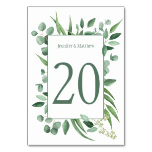 Numeração De Mesa Placas de Mesa de Inveja Eucalyptus Aquarela