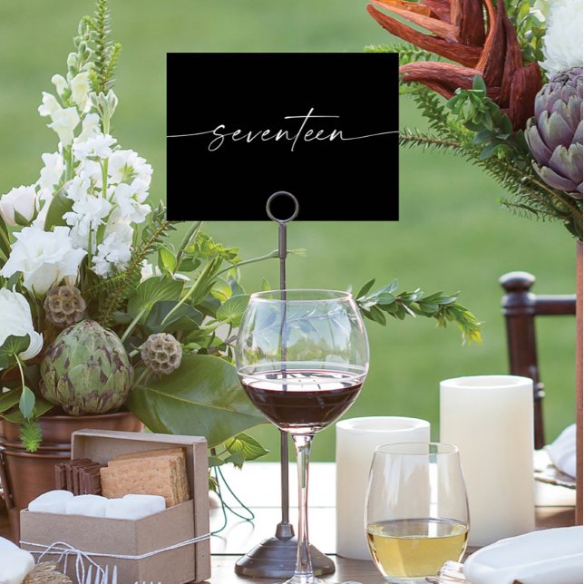 Numeração De Mesa Placas de Mesa de Script Mínimo Elegante Número 17 (Criador carregado)