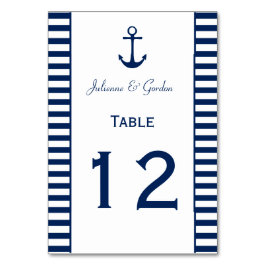 Numeração De Mesa Placas de Mesa náuticas com faixa branca azul mari