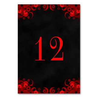 Numeração De Mesa Placas de Número da Tabela de Recepção Floral Verm