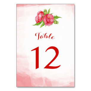 Numeração De Mesa Placas de Número de Tabela com Flor de Cores Aquát