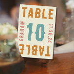 Numeração De Mesa Placas de Número de Tabela com Tipografia Brilho R<br><div class="desc">Imprima seus convidados de casamento com este cartão de número de tabela personalizado e divertido! O sudoeste inspirou uma tipografia ousada em ouro retrógrado, azul empoeirado e rosa pincelado são a maneira perfeita e divertida de deixar os convidados animados para o seu casamento. Você pode personalizar todo o texto e...</div>