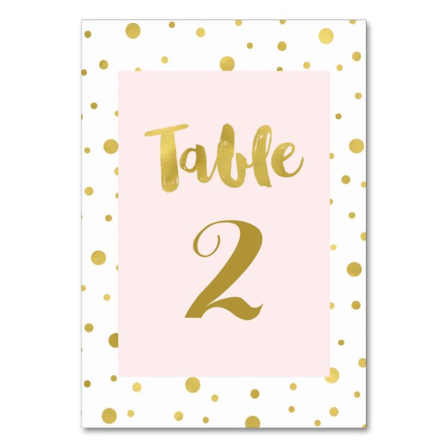 Numeração De Mesa Placas de Número de Tabela de Casamento com Blush  (Frente)