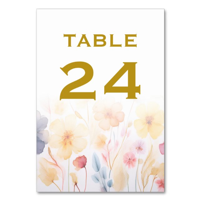 Numeração De Mesa Placas de Número de Tabela de Casamento Floral (Frente)