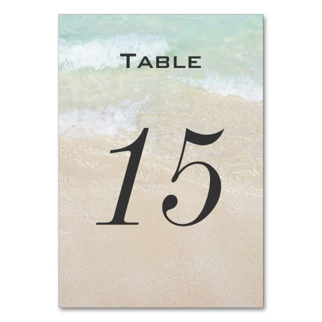 Numeração De Mesa Placas de Número de Tabela Personalizadas de Praia (Frente)