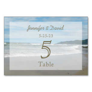 Numeração De Mesa Placas de Números de Casamento de Praia