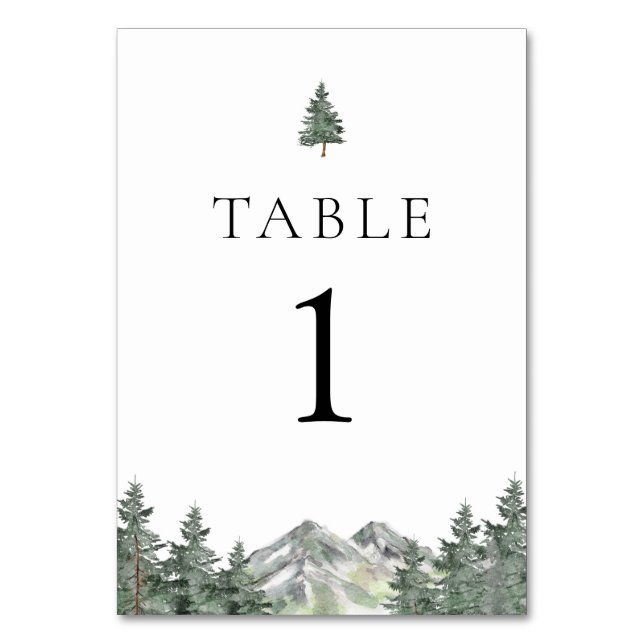 Numeração De Mesa Placas Numéricas De Mesa De Casamento Pine Tree Mo (Frente)