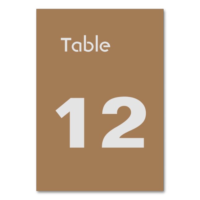 Numeração De Mesa Planície Minimalista Clássica Clara (Frente)