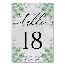 Numeração De Mesa Plano de Assento Simples e Limpo Eucalipto Assinat