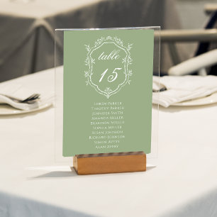 Numeração De Mesa Plano de Assentos de Casamento com Crista Floral e