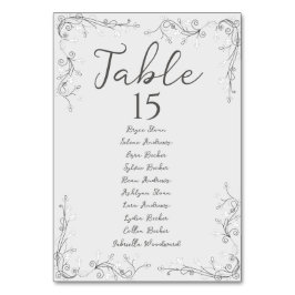 Numeração De Mesa Plano de Assentos de Casamento com Letra Desenhada