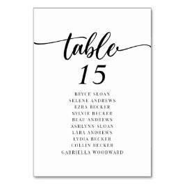 Numeração De Mesa Plano de Assentos em Letra Elegante
