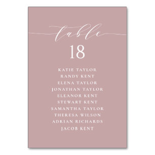 Numeração De Mesa Plano de Casamento de Casamento Mauve de Script Mi