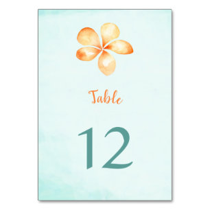 Numeração De Mesa Plumeria Island - Plumeria Watercolor Table Number