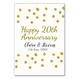 Numeração De Mesa Pontos dourados brilham feliz aniversário de 20 an
