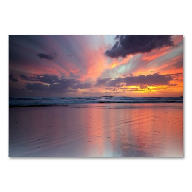 Numeração De Mesa Pôr do sol na praia (Frente)