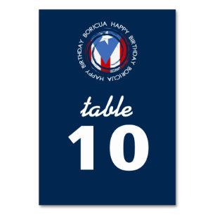 Numeração De Mesa Porto Rico: Tema da bandeira: Boricua de aniversár
