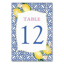 Numeração De Mesa Positano Lemons Azulejo Azul