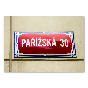 Numeração De Mesa Prague Street Sign