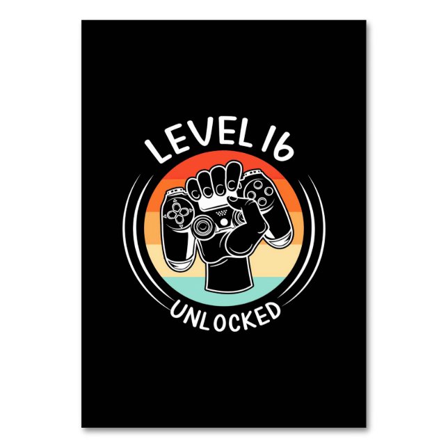 Numeração De Mesa Presente de aniversário | Nível 16 Aniversário des (Frente)