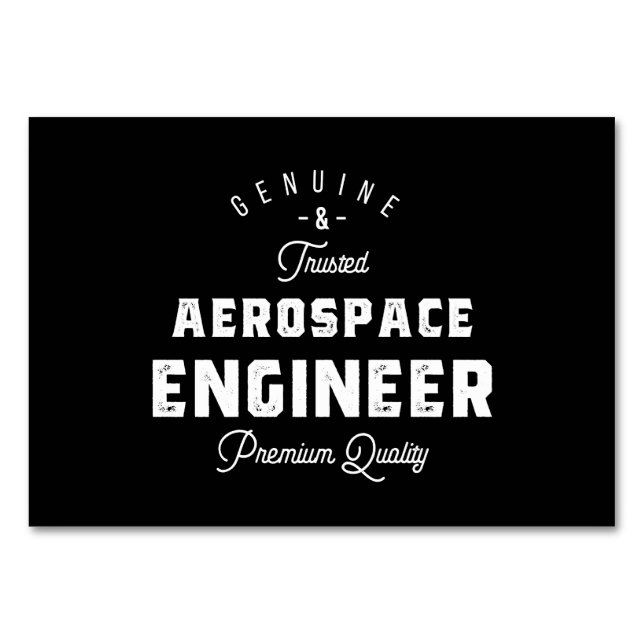 Numeração De Mesa Presente para Engenheiro Aeroespacial (Frente)