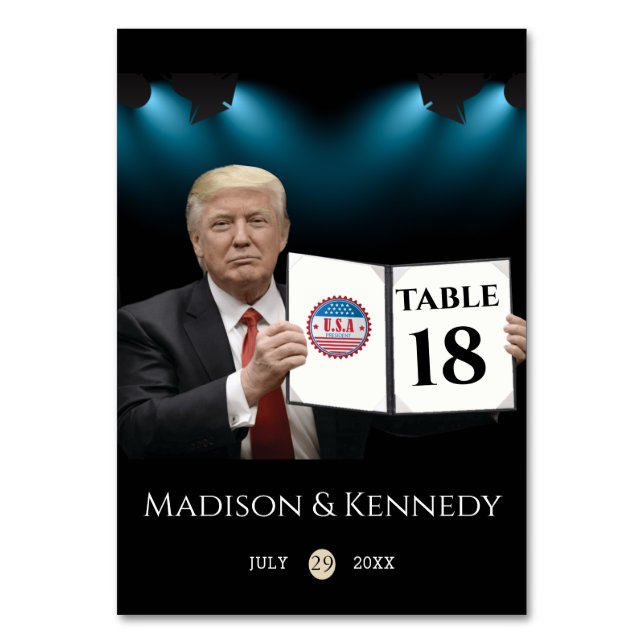 Numeração De Mesa Presidente Trump 🇺 🇸 ✨ Personalidade Patriótica  (Frente)