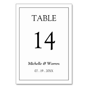 Numeração De Mesa Preto e Branco Número Mutável
