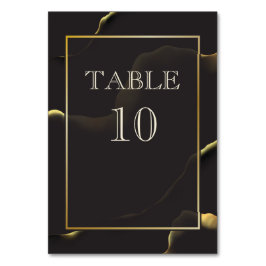 Numeração De Mesa Preto e Ouro 💡 Óleo de tinta Abstrato moderno