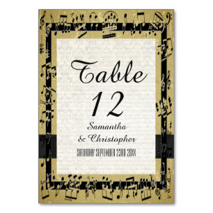 Numeração De Mesa Preto e ouro personalizado