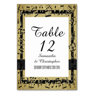 Numeração De Mesa Preto e ouro personalizado